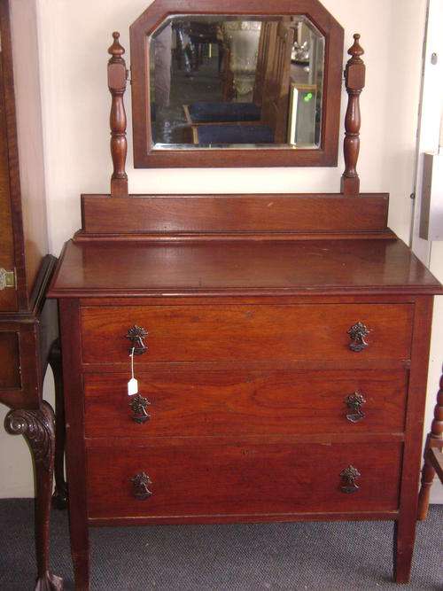 SOLID TEAK CHEST WITH DRAWERS AND MIRROR!!