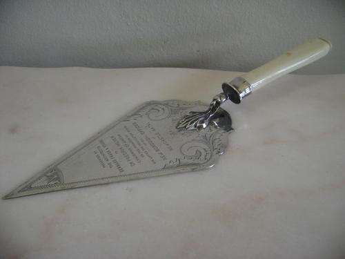 STERLING SILVER TROVEL!!! laying of the foundation stone of the NEW BOROUGH OFFICES!!**175 GRAMS***
