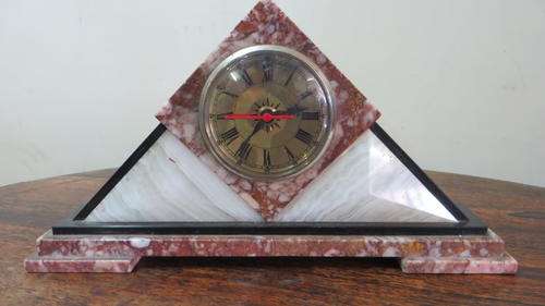 ***Stunning Old Granite clock made with diffirent colours of Granite***Working Perfectly***