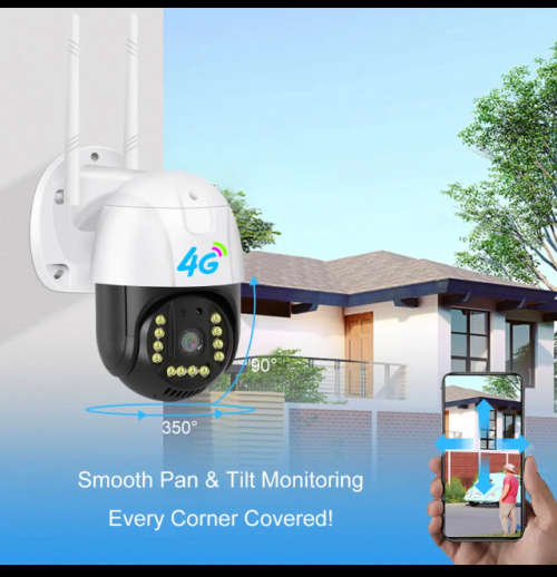 IKEVISION-Surveillance Camera 4G Gsm Sim V380 Pro 1080p Cloud Ip66 Security Protection