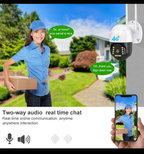 IKEVISION-Surveillance Camera 4G Gsm Sim V380 Pro 1080p Cloud Ip66 Security Protection