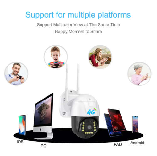 IKEVISION-Surveillance Camera 4G Gsm Sim V380 Pro 1080p Cloud Ip66 Security Protection