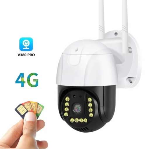 IKEVISION-Surveillance Camera 4G Gsm Sim V380 Pro 1080p Cloud Ip66 Security Protection