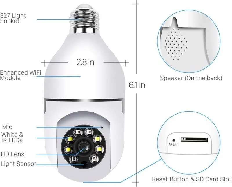 Security Camera Dual Band 2.4G/5G Wifi 3MP