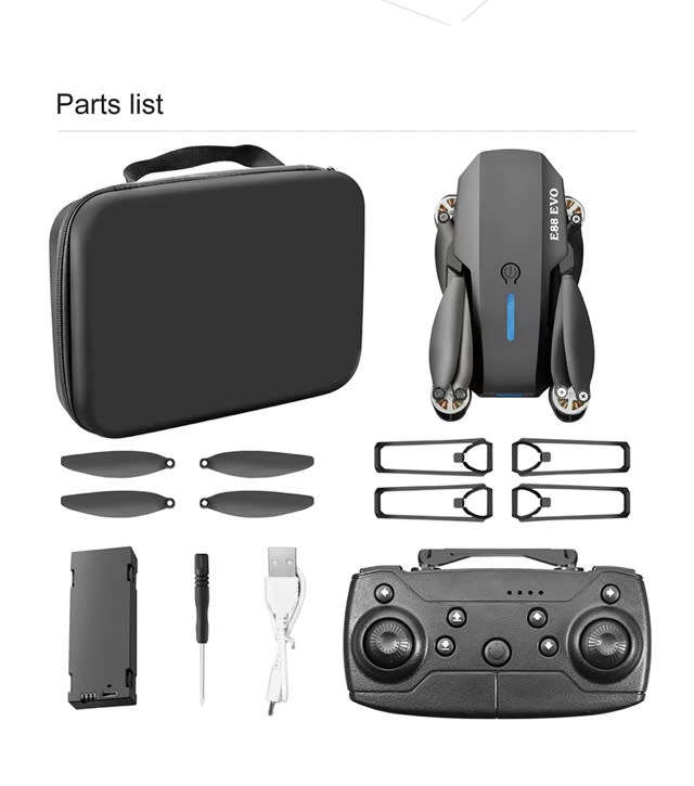 EVO Drone Brushless upgraded version Hd Dual Camera Fpv Long Range Rc Quadcopter Foldable Mini D