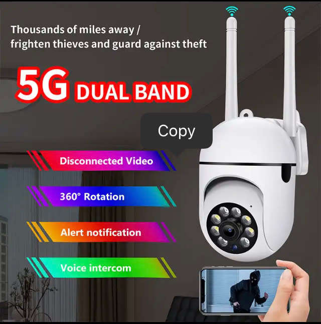 A7 Security Camera Dual Band 2.4/5G Wifi 3MP Outdoor-Indoor