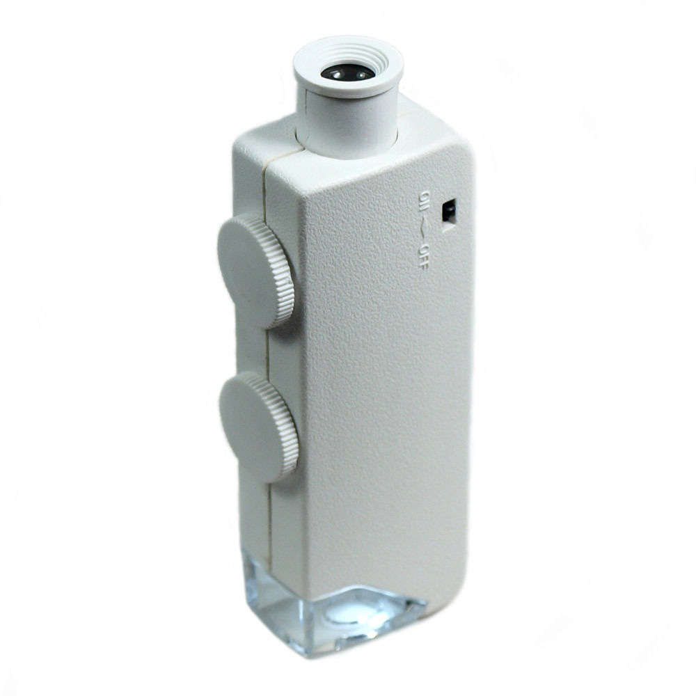 Mini 160X - 200X Zoom Lighted Microscope Jewelers Loupe Magnifying Glass