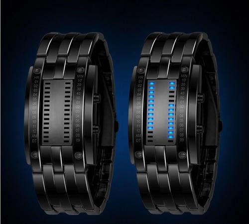 NEW Skmei Water Resistant LED Sports Watch with Plated IP Strap (Black)