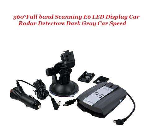360Â°Full band Scanning E6 LED Display Car Radar Detectors Dark Gray Car Speed