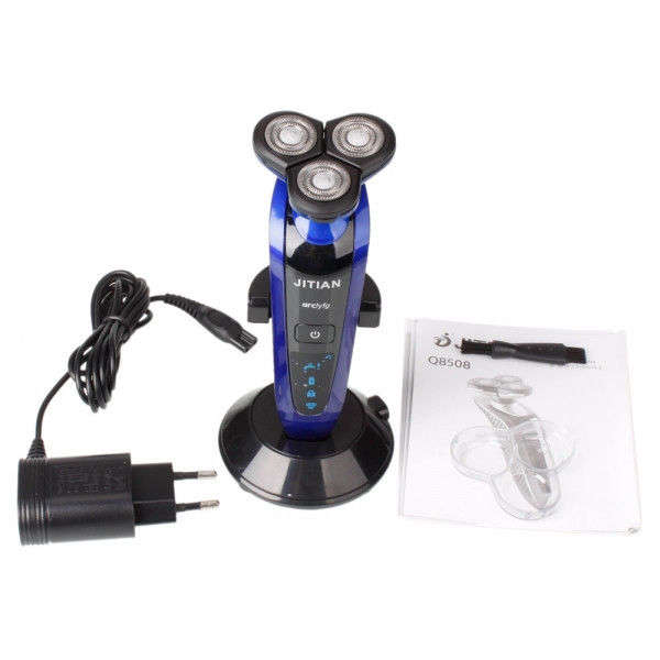 220-240V JITIAN Triple Track Heads Rechargeable Shaver Blue