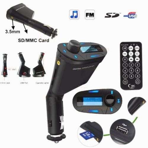 (Blue)  Car Kit MP3 Player FM Transmitter Hands Free SD/MMC/USB