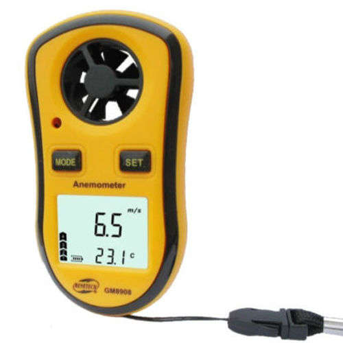 Digital LCD Pocket Anemometer Thermometer Wind Speed Air Velocity Gauge