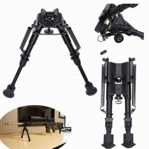 Swivel Sniper Hunting Tactical Rifle Bipod Spring Loaded Leg Adjustable Multifunction 6"