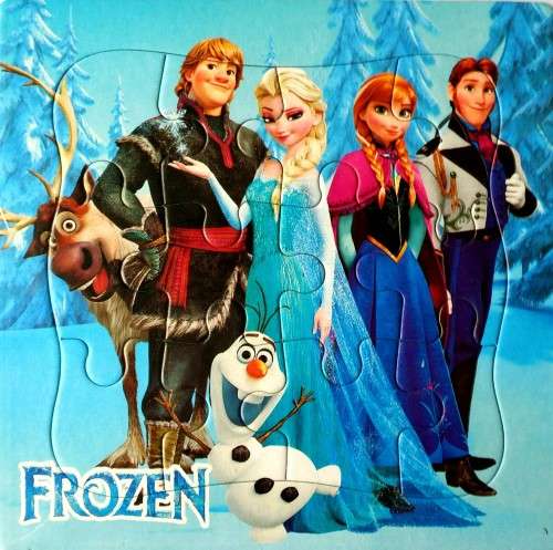 Set of 3 Frozen Cardboard Puzzles - 12 pieces/puzzle - fun toys and games for children