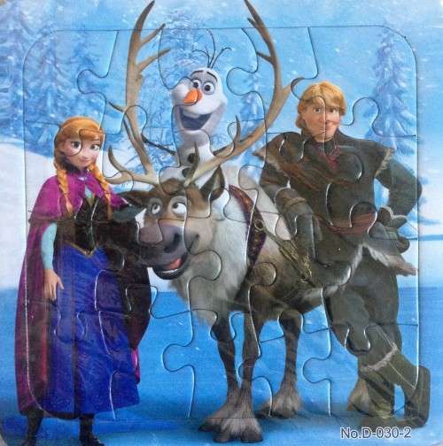 Set of 3 Frozen Cardboard Puzzles - 20 pieces/puzzle - fun toys and games for children