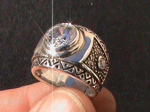 WHITE CUBIC ZIRCONIA RING IN STERLING SILVER