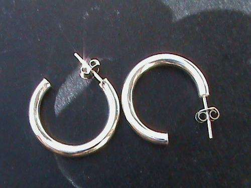 STERLING SILVER STUD HOOP EARINGS