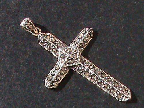 STERLING SILVER MARCAZITE CROSS