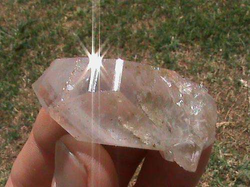 DOUBLE TERMINATED TWIN QUARTZ CRYSTAL WITH PHANTOM.... MESSINA...