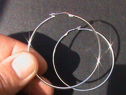 XXL SIZE STERLING SILVER HOOP EARRINGS