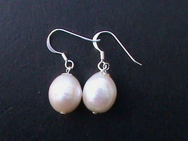 STERLING SILVER WITH FRESHWATER PEARL EARRINGS...