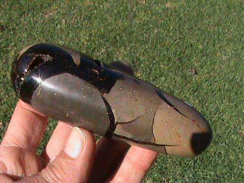 LARGE SEPTERYE POLISHED WAND...WITH CRYSTALIZED PARTS