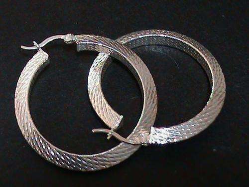 STERLING SILVER LARGE HOOP EARRINGS.....
