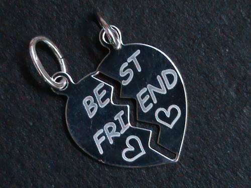 SOLID STERLING SILVER BEST FRIEND PENDANT
