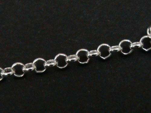 SOLID STERLING SILVER CHAIN.  70 CM LONG.   ROUND LINKS