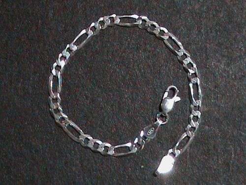 SOLID STERLING SILVER BRACELET 19 CM LONG