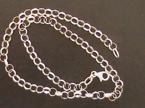 SOLID STERLING SILVER CHAIN.  45 CM LONG . BIG ROUND LINKS