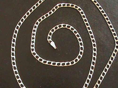 SOLID STERLING SILVER CHAIN.  55 CM LONG