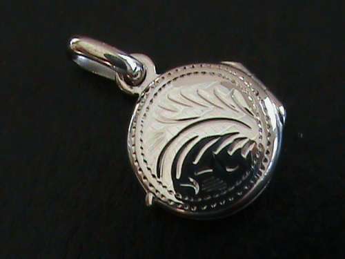 SMALL SOLID STERLING SILVER ROUND LOCKET