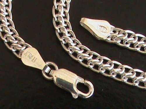 EXCELLENT QUALITY SOLID STERLING SILVER CHAIN.  50 CM LONG