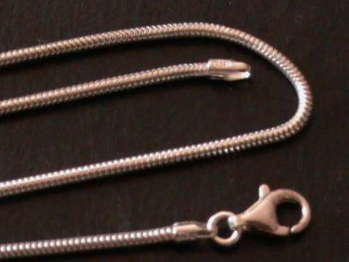 SOLID STERLING SILVER SNAKE CHAIN.   42 CM LONG