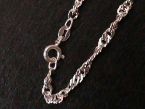 SOLID STERLING SILVER CHAIN.   55 CM LONG