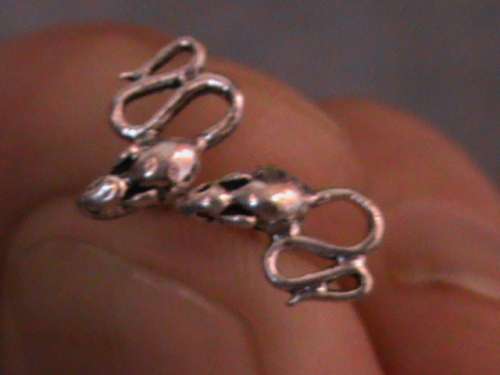 SOLID STERLING SILVER STUD EARRINGS.    NICE MICE !!