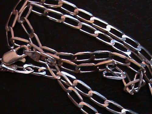 45 CM LONG SOLID STERLING SILVER CHAIN.