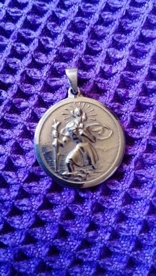 SOLID STERLING SILVER SAINT CHRISTOPHER PENDANT