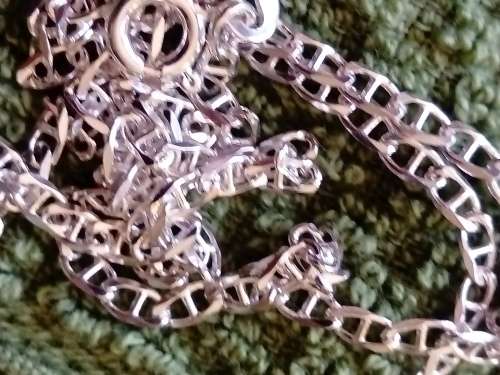 SOLID STERLING SILVER CHAIN.  55 CM LONG