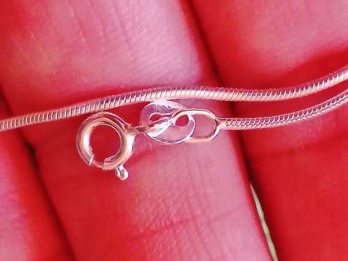 SOLID STERLING SILVER SNAKE CHAIN.  40 CM LONG