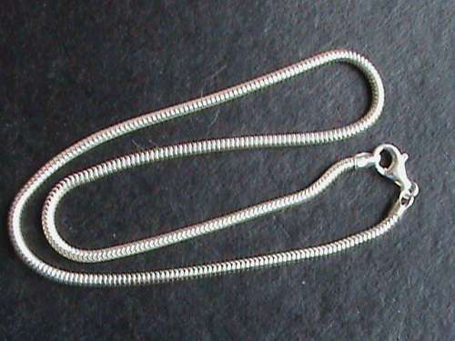 SOLID STERLING SILVER SNAKE CHAIN.  42CM LONG