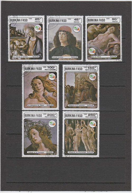Burkina Faso, 1985 paintings used, with airmails