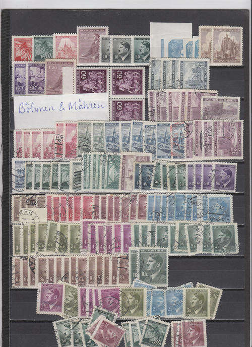Germany, WW2 occ. Bohemia & Moravia, leftovers MH and used, cancels!
