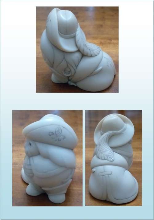 VINTAGE JOHN BICCARD CRUSHED MARBLE SCULPTURE  CAVALIER CAT "D ARTAGNAN"