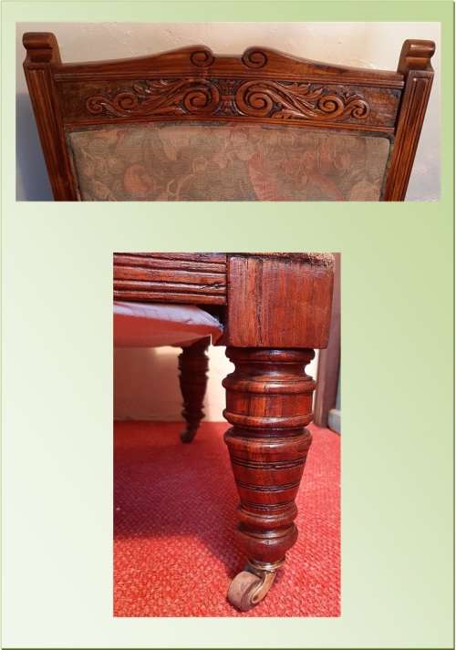 ANTIQUE EDWARDIAN GRANDFATHER CHAIR ON CASTORS  SOLID TEAK