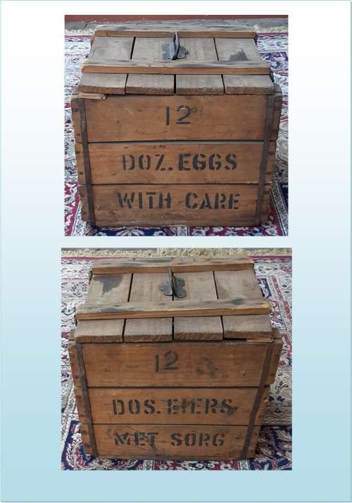 ANTIQUE WOODEN EGG BOX