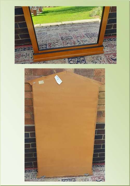 VINTAGE BEVELLED MIRROR  CHERRY WOOD FRAME