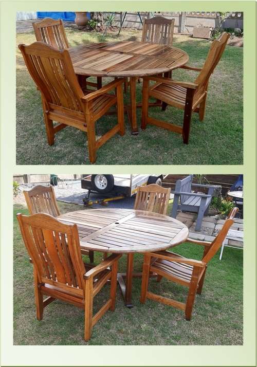 WOODEN PATIO SET  4 SEATER
