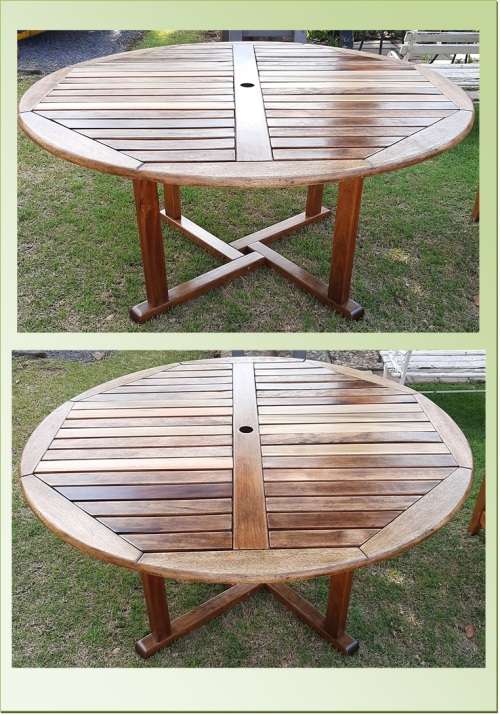 WOODEN PATIO SET  4 SEATER